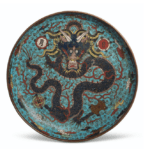 Grand plat en émaux cloisonnes - Chine du XVII eme siècle