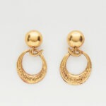 Boucles d'oreilles Line Vautrin dorées vintage années 1950