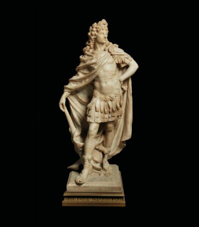 sculpture marbre louis xiv d'après martin desjardins xixe