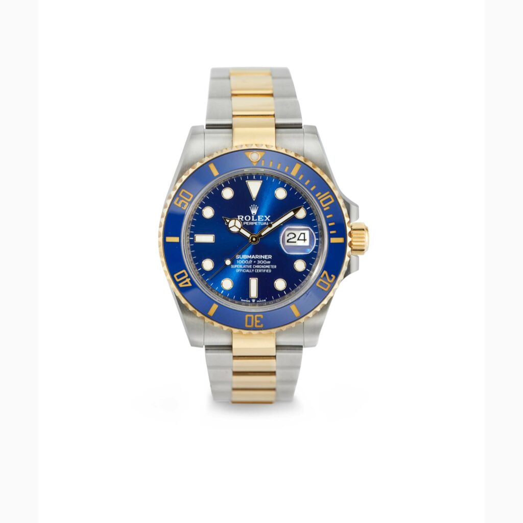 montre rolex submariner bicolore acier or cadran bleu vintage -(92) - Colombes
