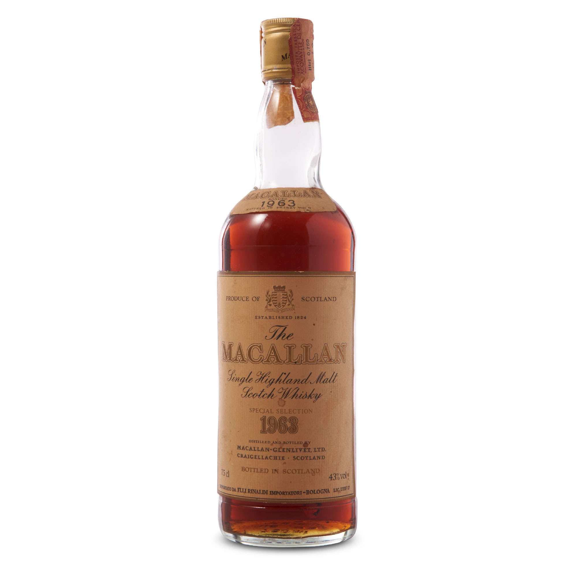 wisky-macallan-scotland-ansart-paris-antiquaire-2352 Whisky Macallan Single Malt Vintage 1963 Collection Antiquaire – Image 1