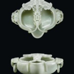 Bol de mariage en jade céladon pâle, dynastie Qing, période Qianlong