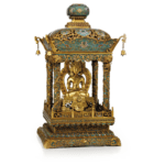 Sanctuaire Bouddha Amitayus chine en bronze doré