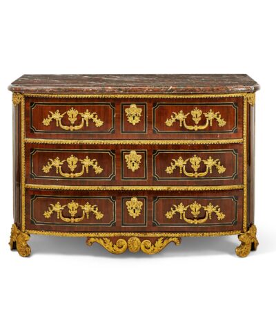 commode d'époque régence en marqueterie et bronzes dorés