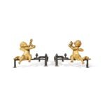 paire chenets ange style louis x ansart paris antiquaire 2510