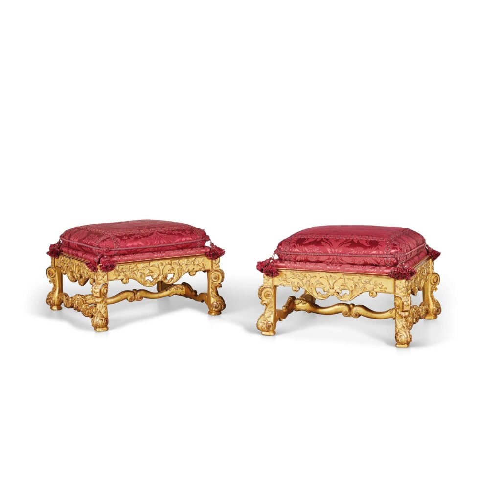 paire tabourets style louis xiv ansart paris antiquaire 2512