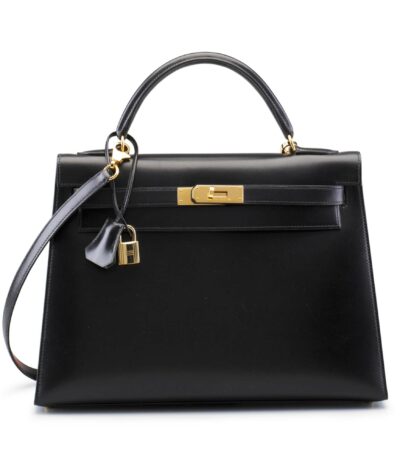 sac hermes kelly noir ansart paris antiquaire