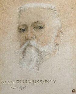 armand rassenfosse gustave serrurier bovy 1858 1910 (dessins aux crayons conté et de couleur et pastel blanc sur papier, non daté, 26 x 20 cm)